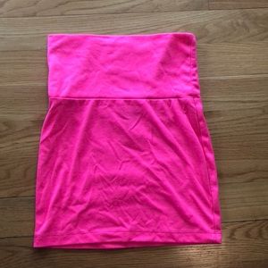 Hot pink body con skirt